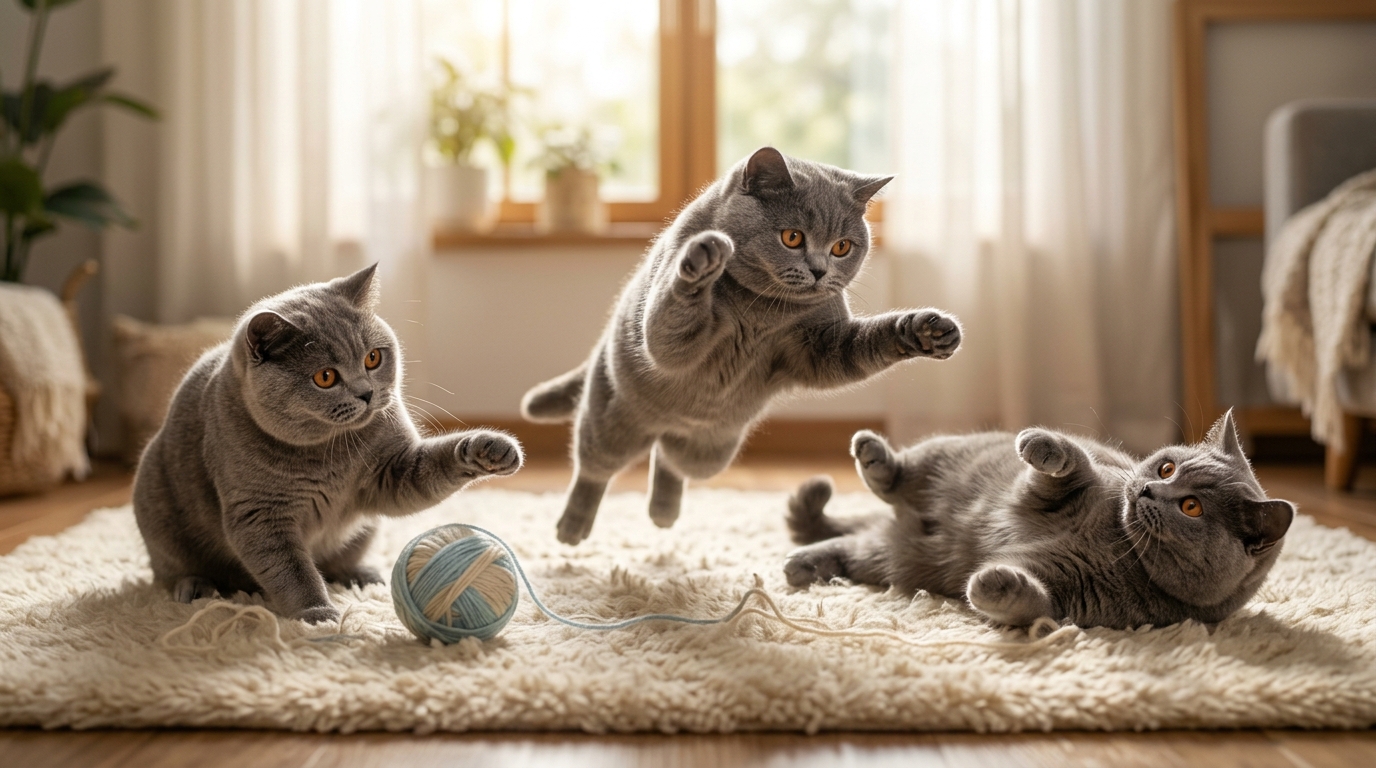 自由猫 FreeCat 品牌形象 - 自由玩耍的英国短毛猫